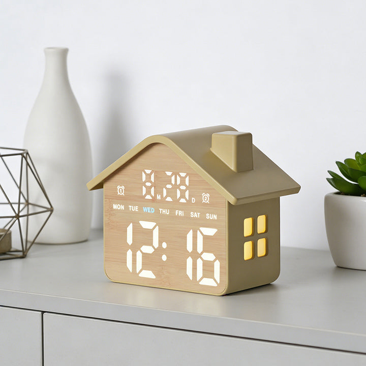 Digital Creative Clock in House Design Bowlift