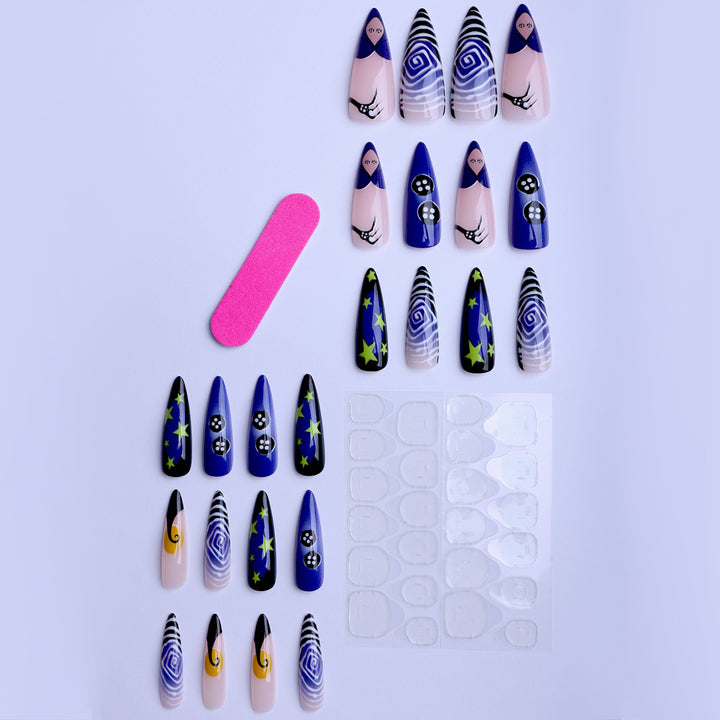 Artificial nails with creative galaxy designs Bowlift