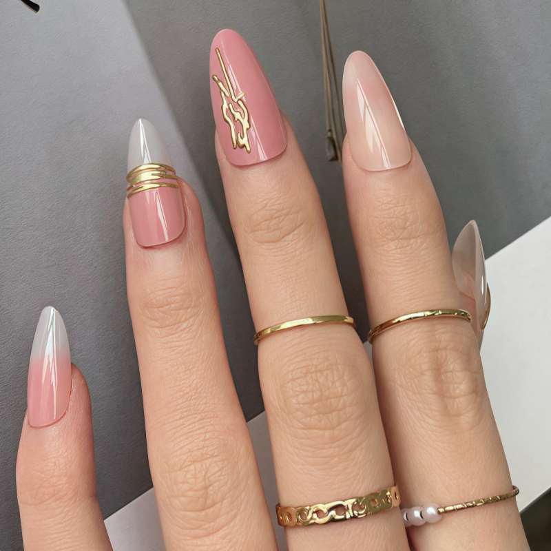 Elegant Gradient Press-On Nails Bowlift