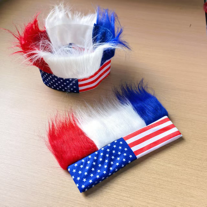 Unisex nan eye-catching party headband with synthetic hair wig and elastic headband Bowlift