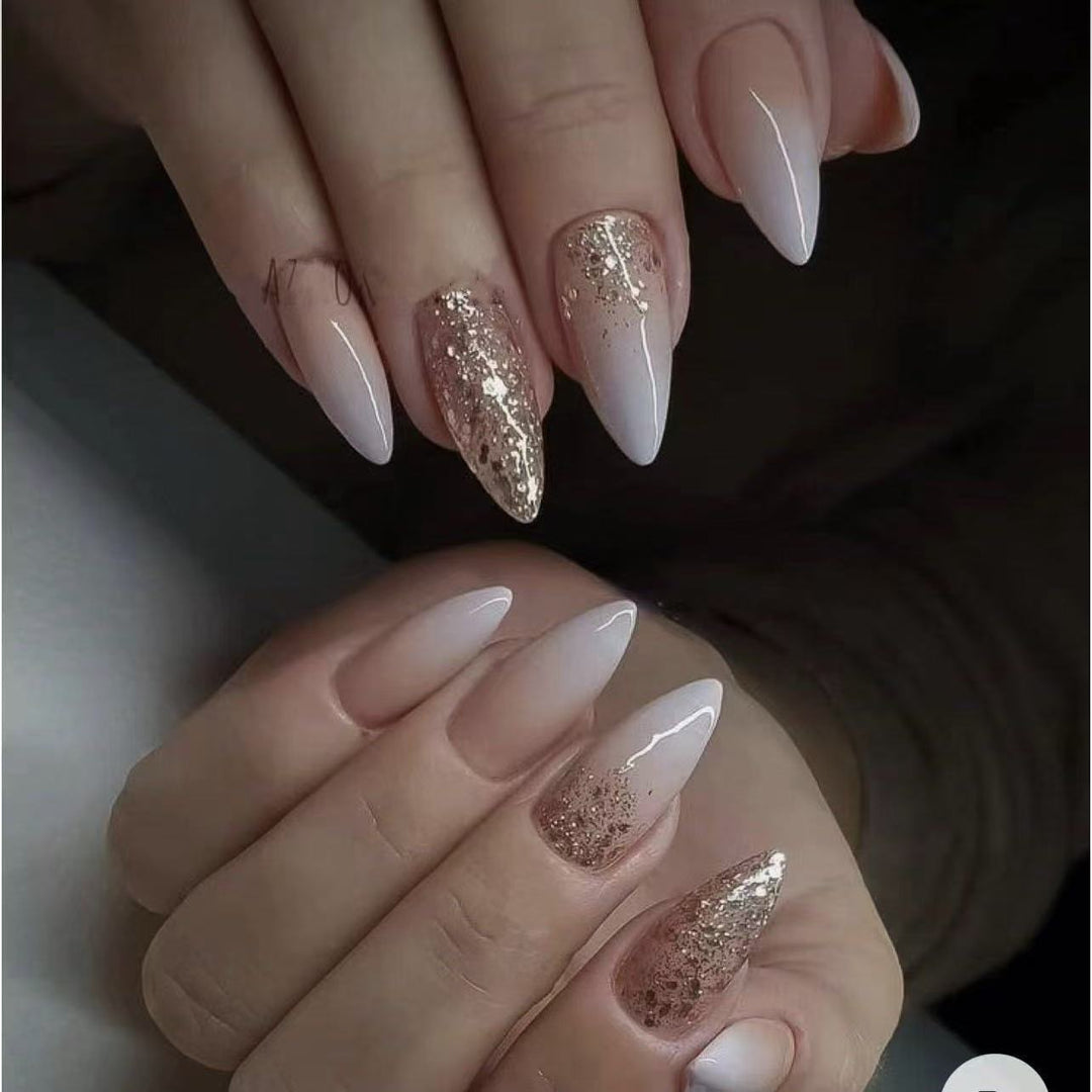 Elegant artificial nails with glitter accents and modern designs Bowlift