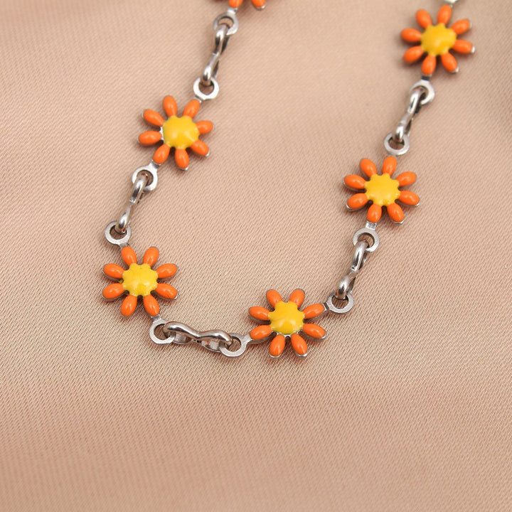 Floral Charm Chain Anklet Bowlift