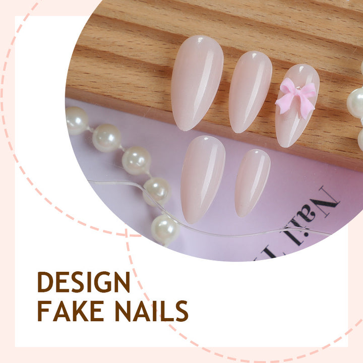 Acrylic nail set with cute bow design Bowlift