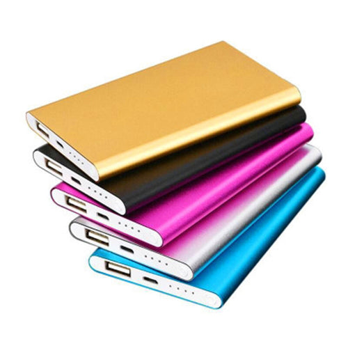Slim aluminum portable power bank with dual USB output Bowlift