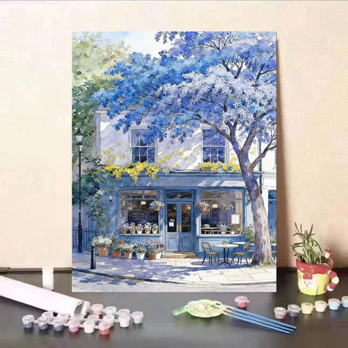 DIY Café Scene Paint by Numbers Kit Bowlift