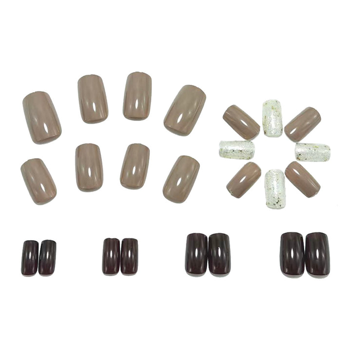 Shiny artificial nails with gold accents Bowlift