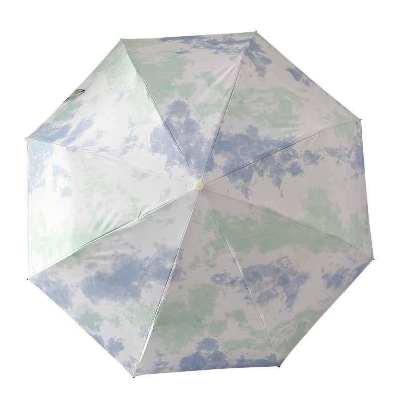 Ladies elegant folding umbrella with modern cloud pattern Bowlift