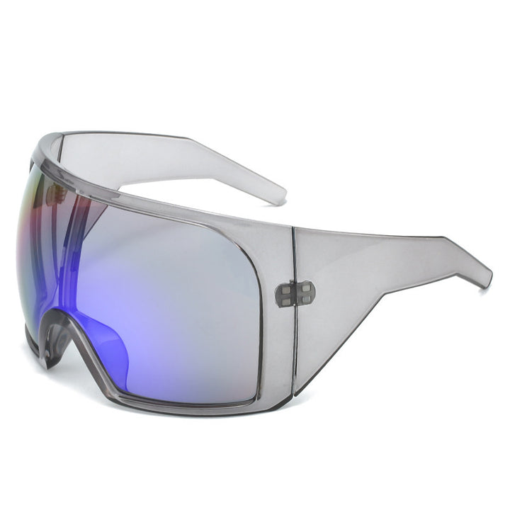 Oversized Shield Sunglasses with Enhanced UV Protection Bowlift