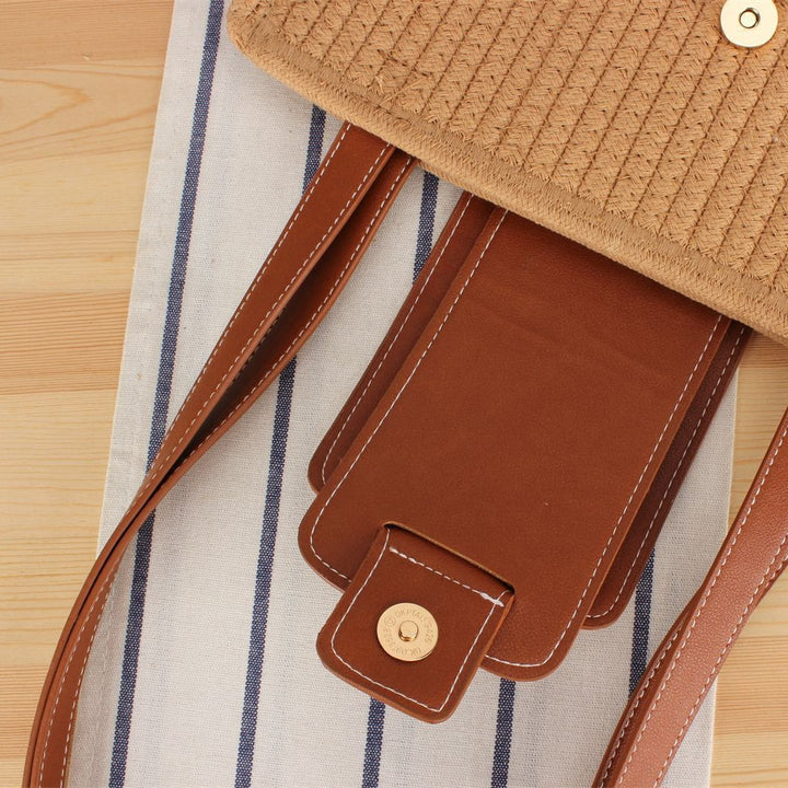 Braided Tote Bag with Elegant Leather Detail Bowlift