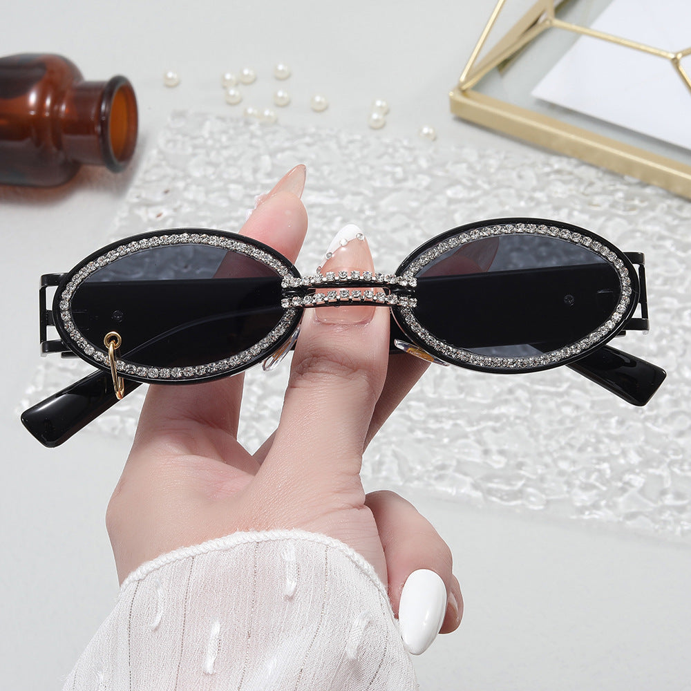 Women extravagant fashionable sunglasses with rhinestone-adorned frame Bowlift