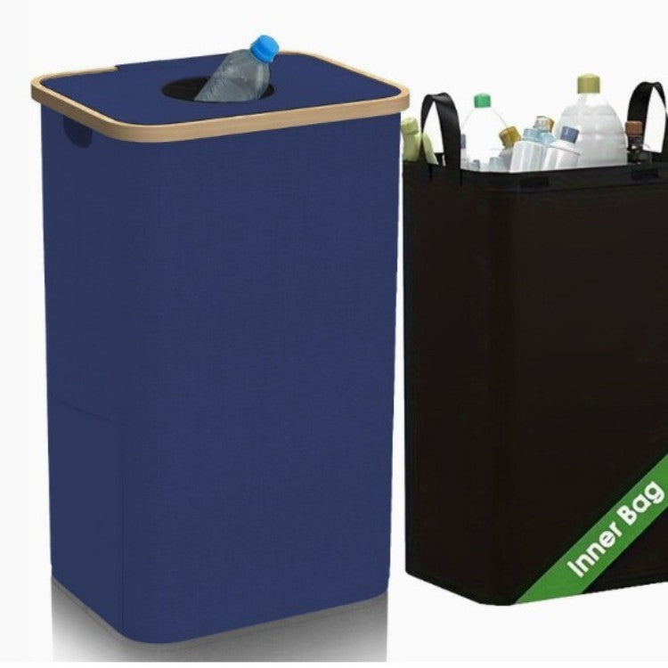 Multifunctional laundry storage box with bamboo lid Bowlift
