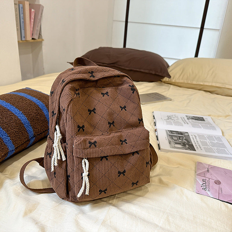 Cute Bow-Patterned Mini Backpack