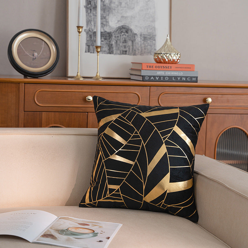 Geometric Foil-Pattern Decorative Throw Pillow Cover