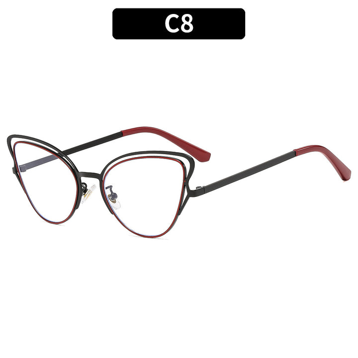 Women's Cat-Eye Sunglasses with Luxurious Metal Frame and High-Quality Gradient Lenses Bowlift