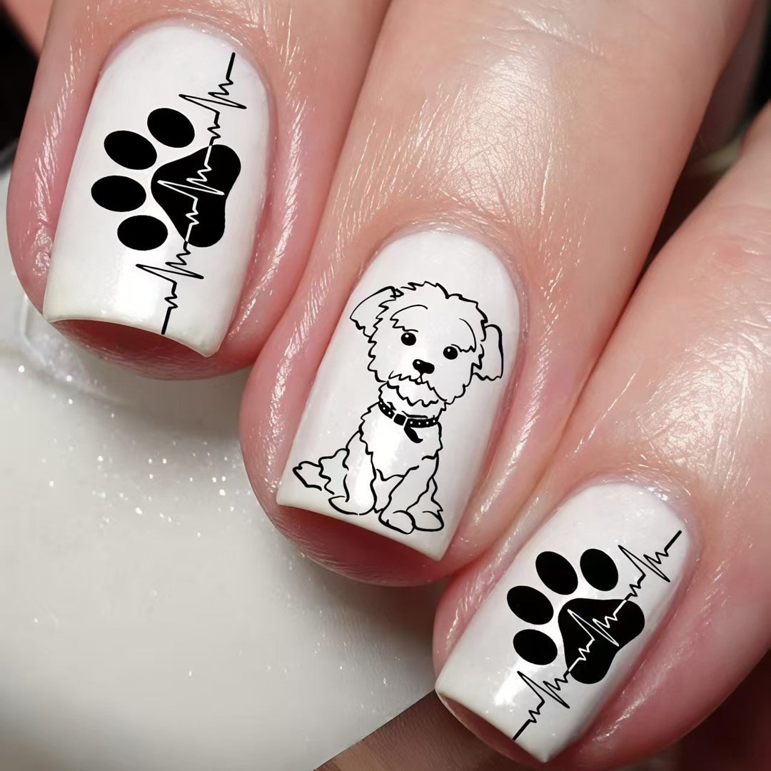 Acrylic nails with cute dog design Bowlift