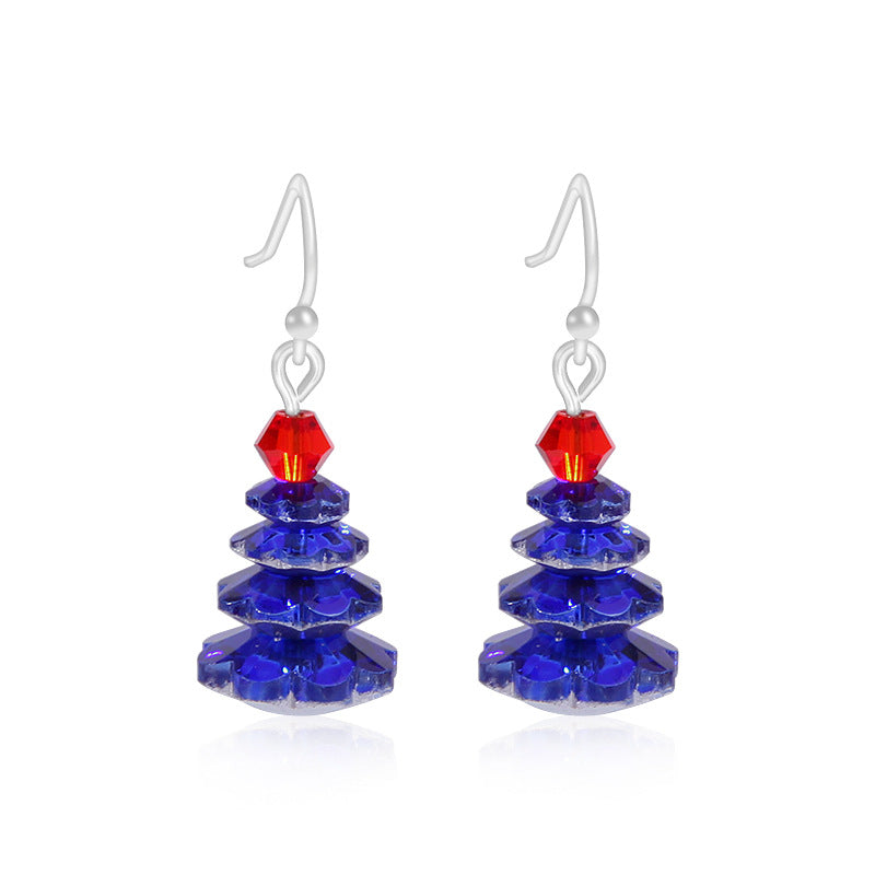 Women's star-shaped enamel earrings with USA flag motif and gold-plated fish Bowlift