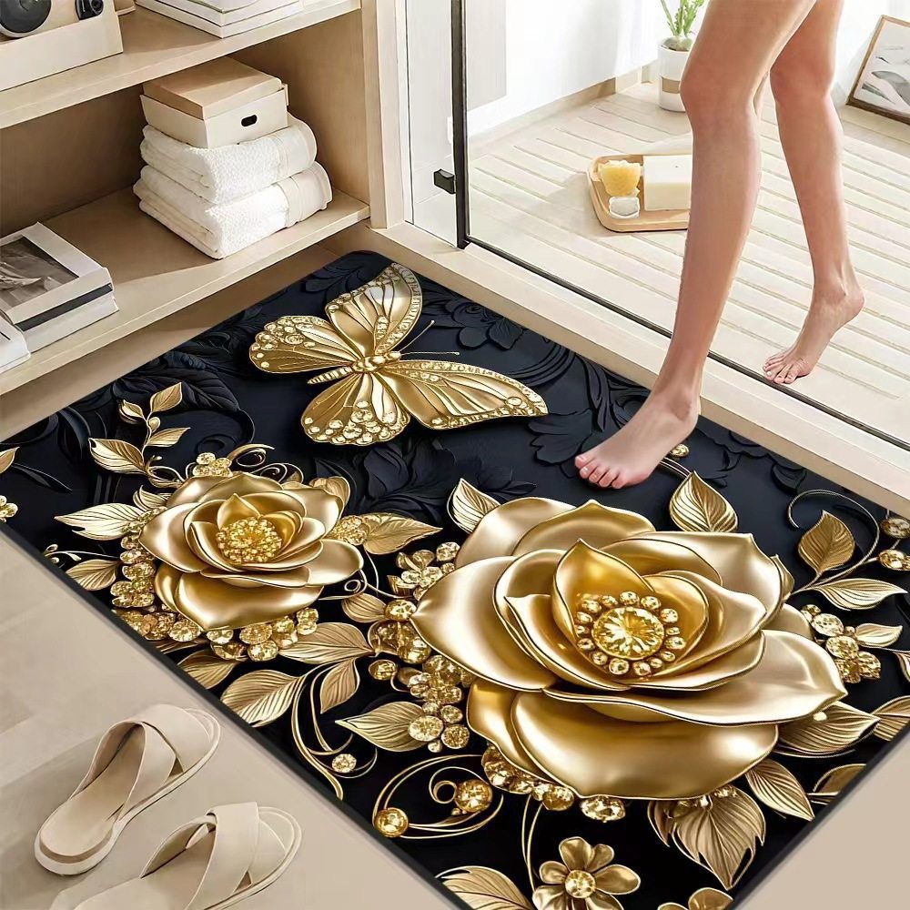 Elegant Lotus Flower Bath Mat Bowlift
