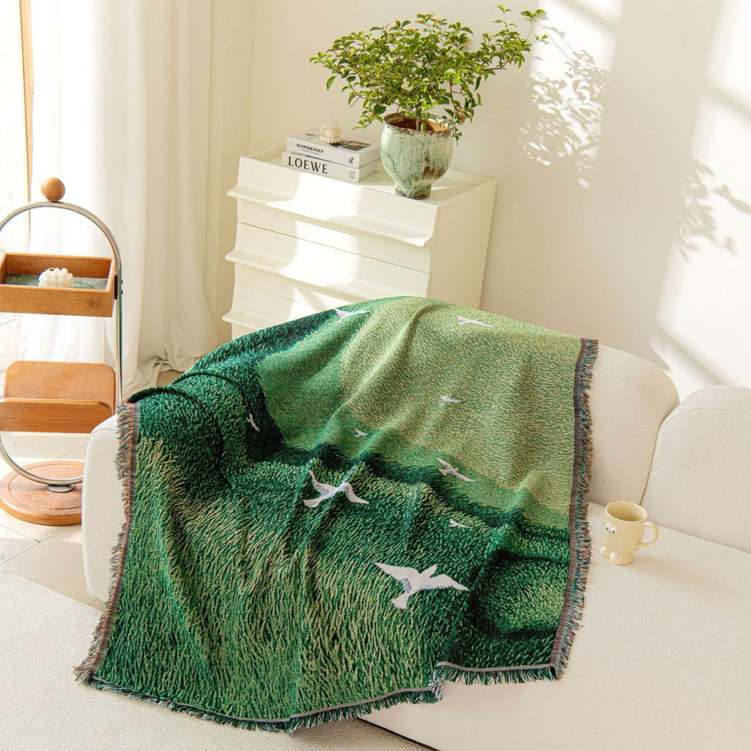 Artistic Landscape Woven Throw Blanket