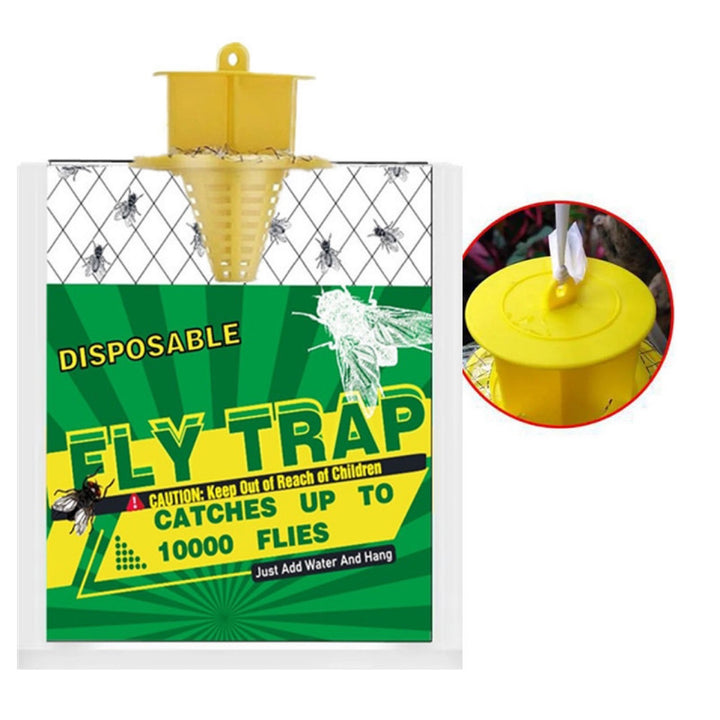 Disposable Hanging funnel fly trap with bait reservoir Bowlift
