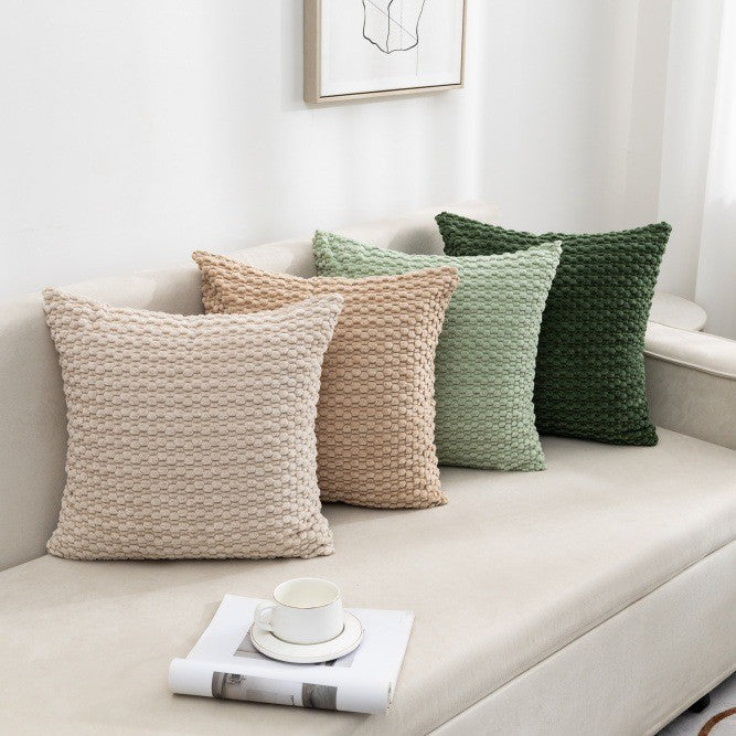 Decorative Plush Chunky Waffle Texture Throw Pillow Cover Bowlift