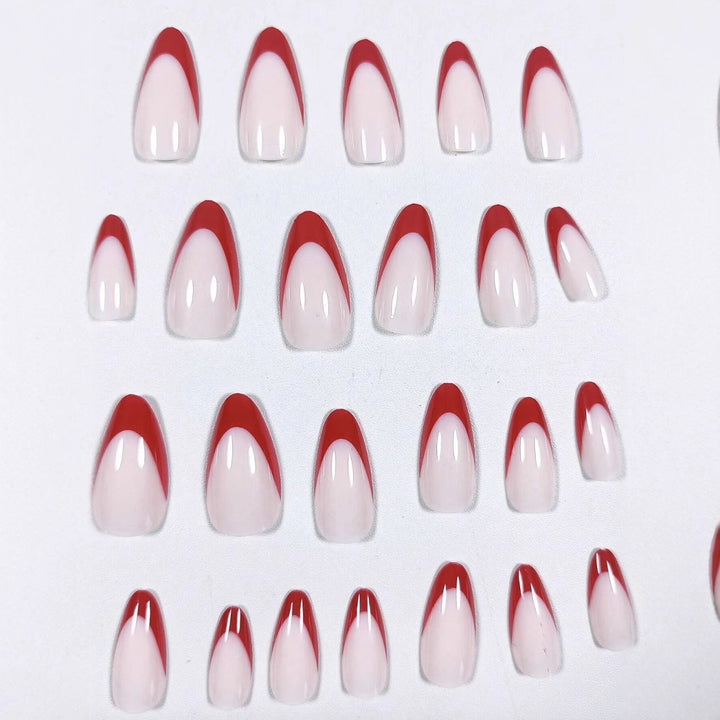 Artificial nail set with stylish pointed design and elegant color gradients Bowlift