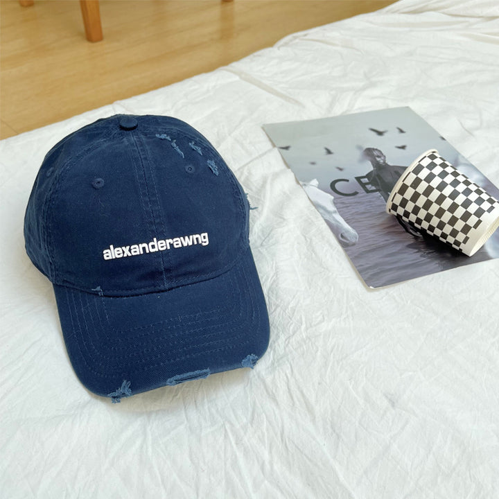 Unisex Distressed Cotton Baseball Cap Bowlift
