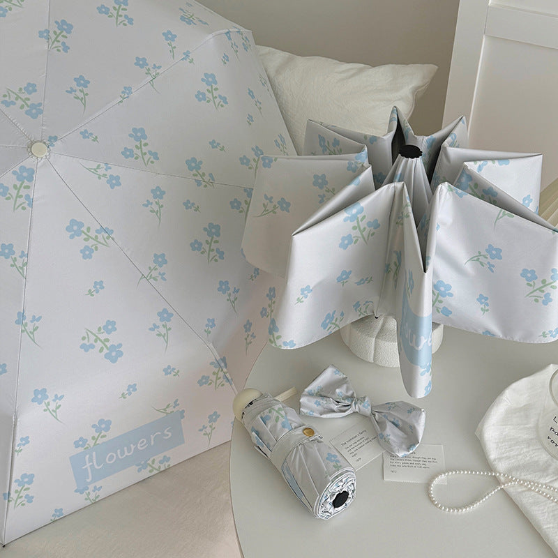 Women's Folding Umbrella with Stylish Floral Design Bowlift