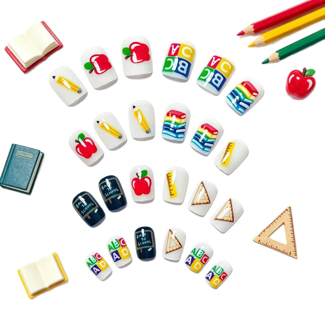 Creative School Motif Art Nails Bowlift