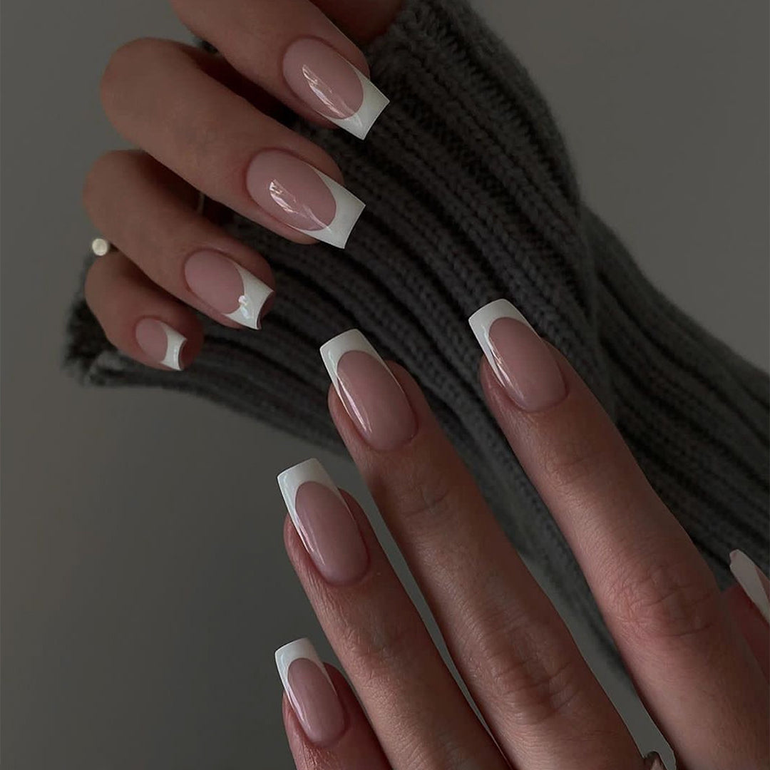 Press-On French Tip Nail Set Bowlift