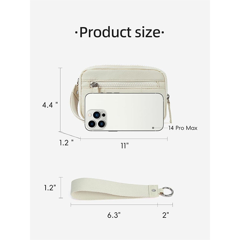 Practical wrist bag with zipper pockets Bowlift