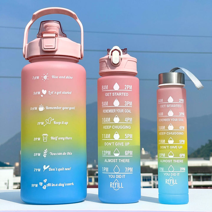 Unisex Motivating Water Bottle with Time Markings Bowlift