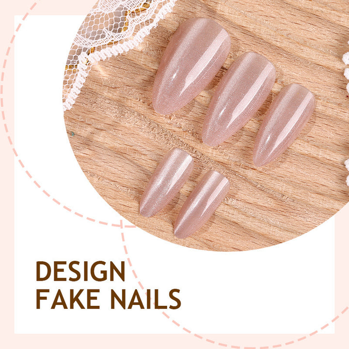 Elegant Artificial Nail Set with Shimmering Finish Bowlift