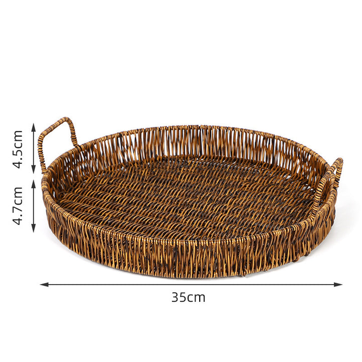 Round Woven Serving Tray Bowlift