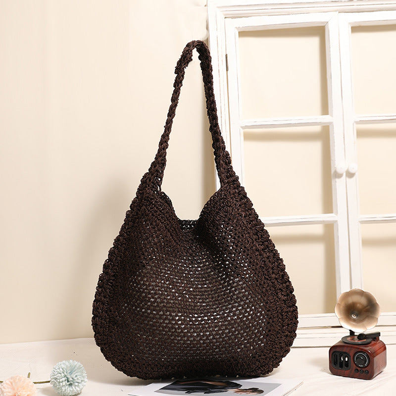Hand-knotted net tote bag Bowlift
