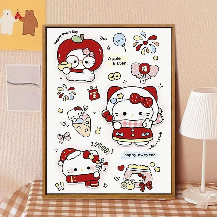 Hello Kitty-Inspired Cartoon Wall Art Print Bowlift