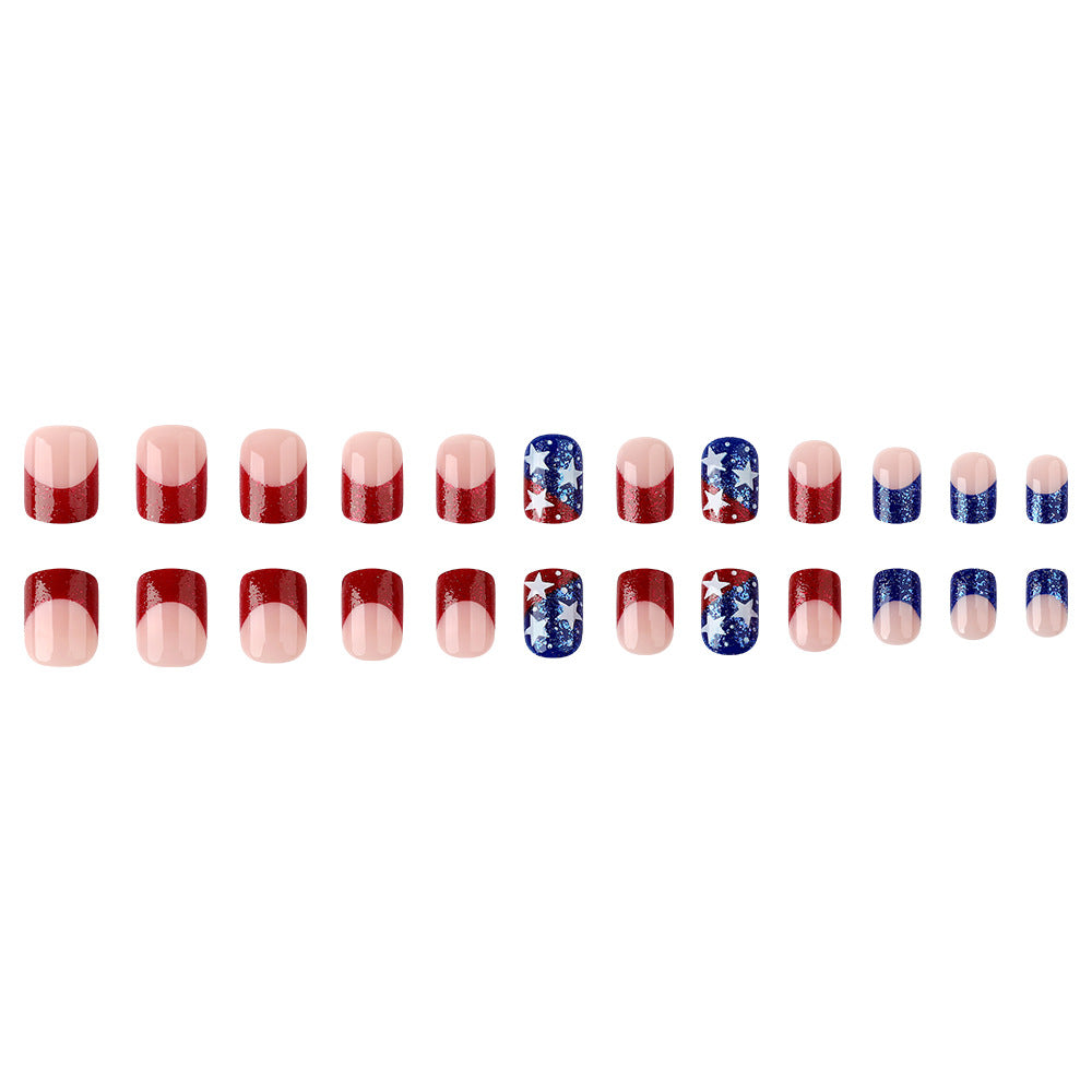 Seasonal Glitter Star Press-On Nails Bowlift
