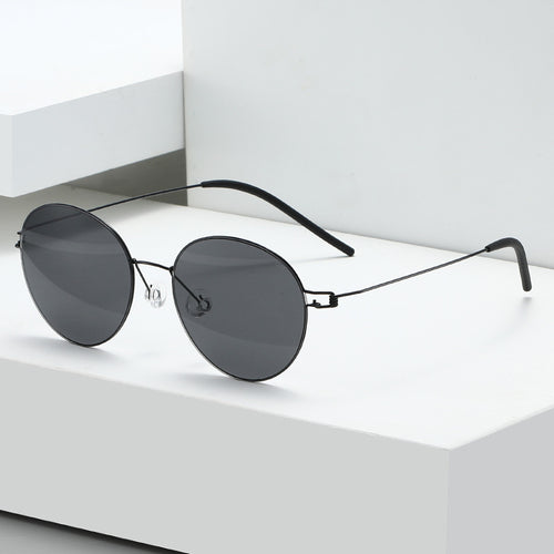 Women round sunglasses with light metal frame and gradient lenses Bowlift