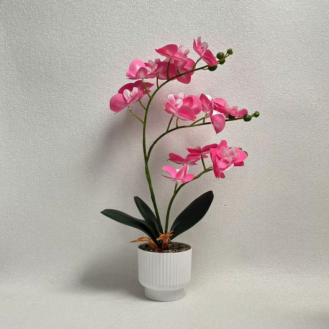Realistic Artificial Orchid Plant with Decorative Pot