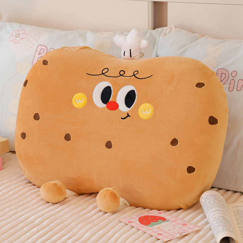 Plush pillow in cookie shape with cute face Bowlift