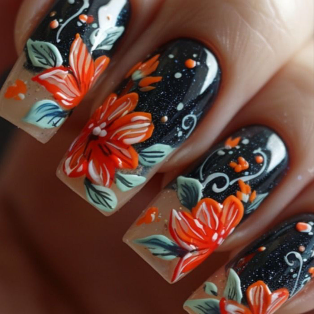 Creative nail art with floral design Bowlift
