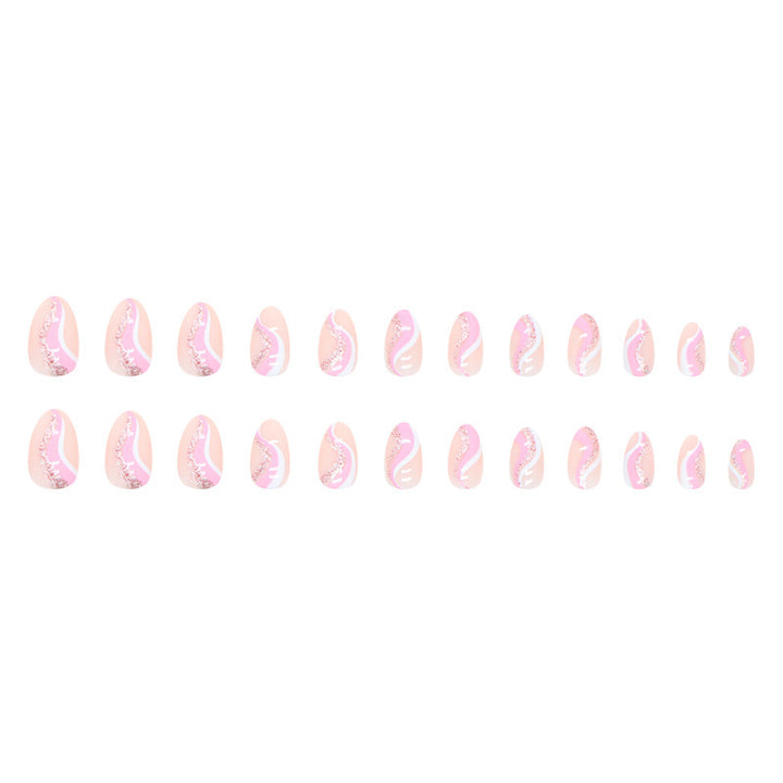 Artistic Wave Design Nail Tips Bowlift