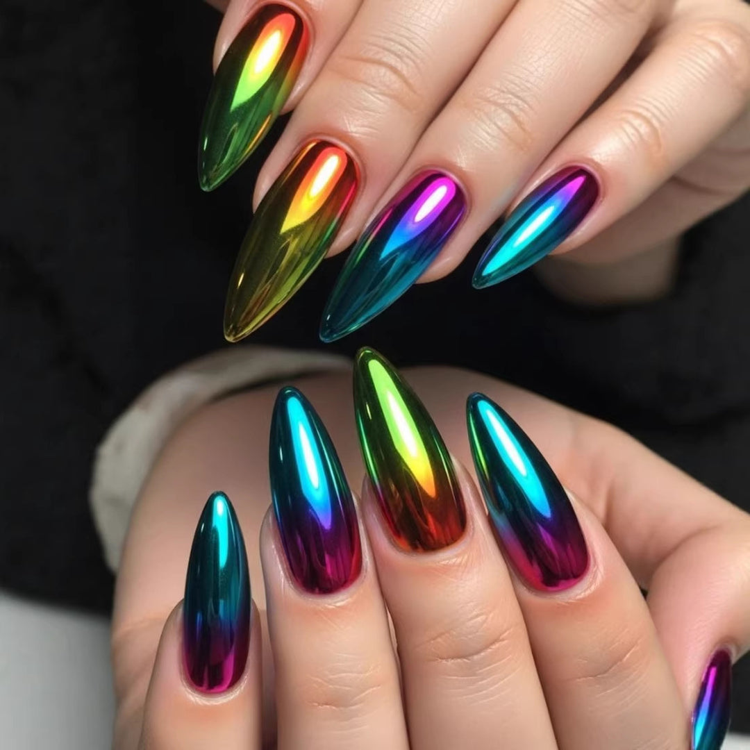 Artifical nails with Faceted Design Bowlift