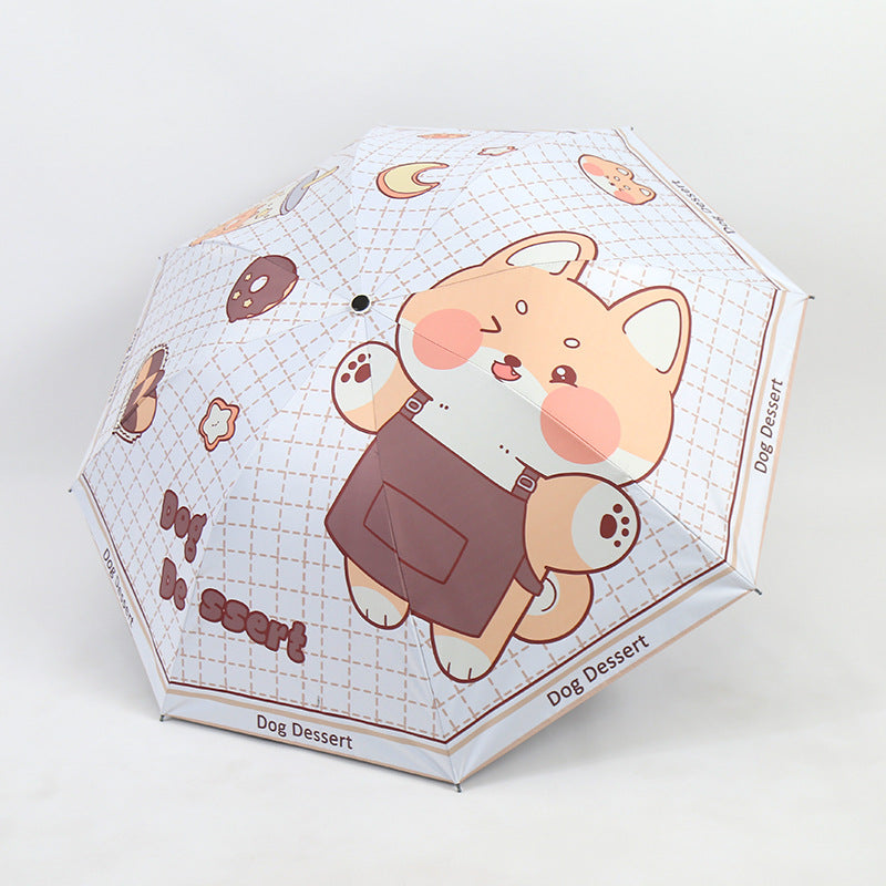 Women's Funny Foldable Umbrella with Cute Animal Design Bowlift