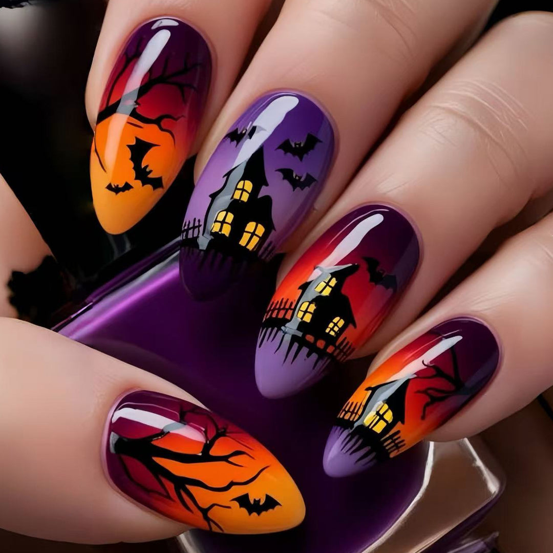 Haunted Night-Themed Nail Art Extensions Bowlift