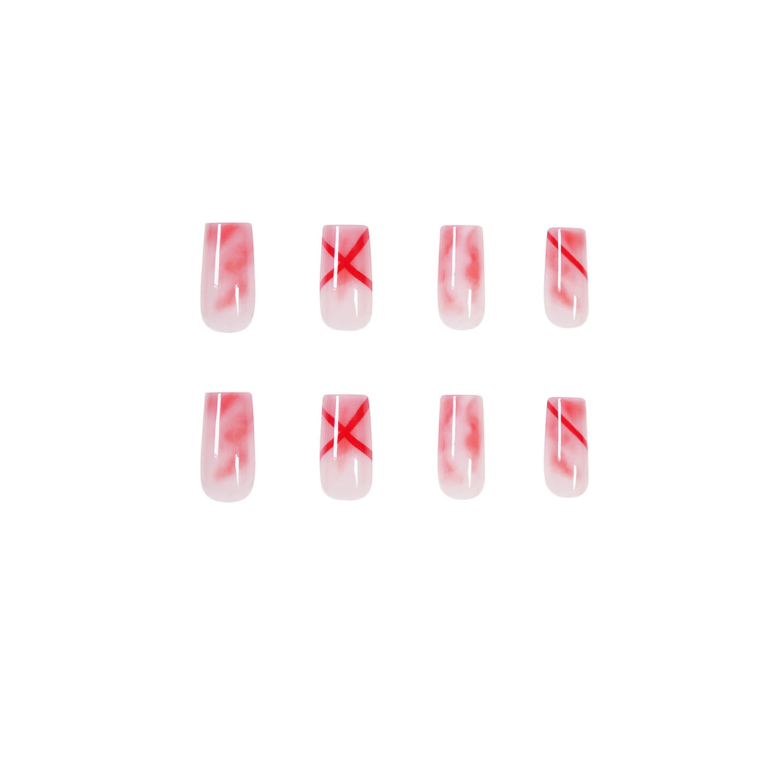 Artfully designed acrylic nails with marbled and decorative effects Bowlift