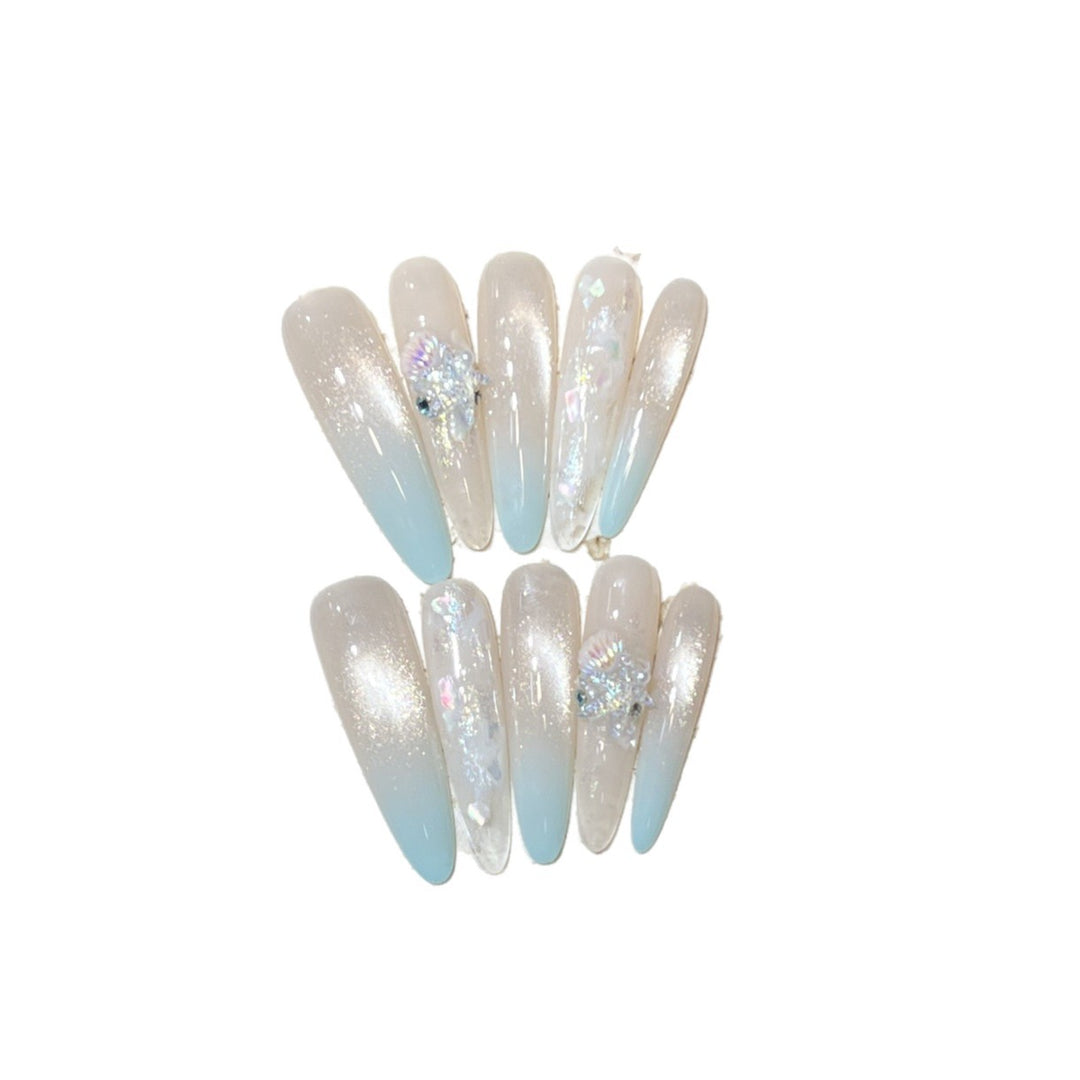 Elegant Stiletto Press-On Nail Set with Glitter Finish Bowlift