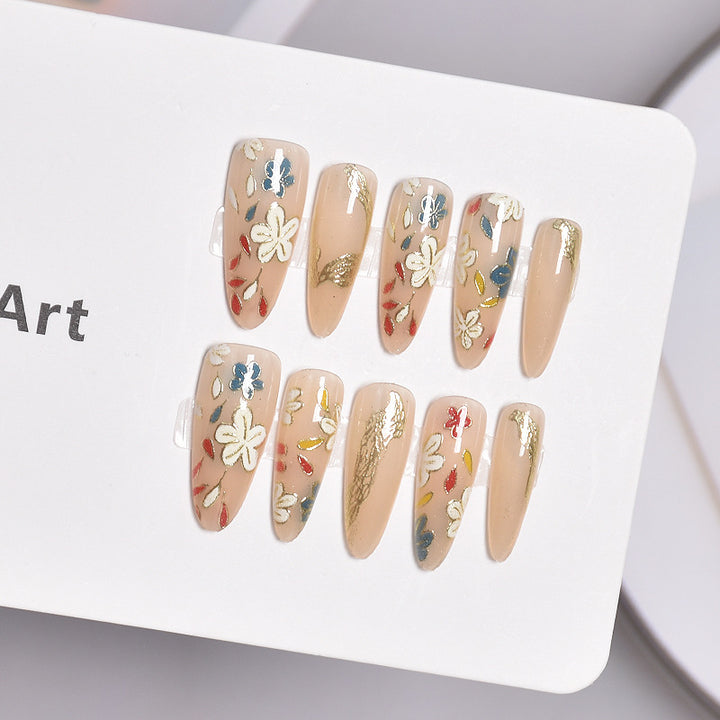 Elegant Floral Design Press-On Nails Bowlift