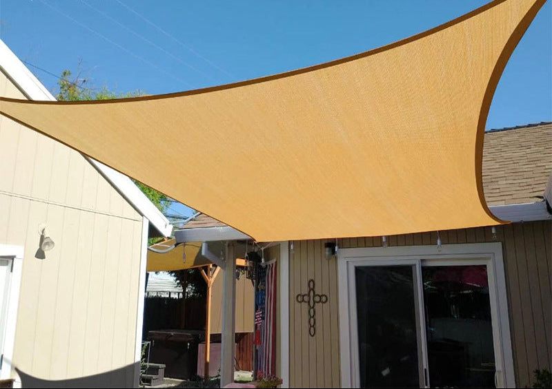 heavy-duty UV protection shade sail with reinforced stainless steel D-ring corners Bowlift