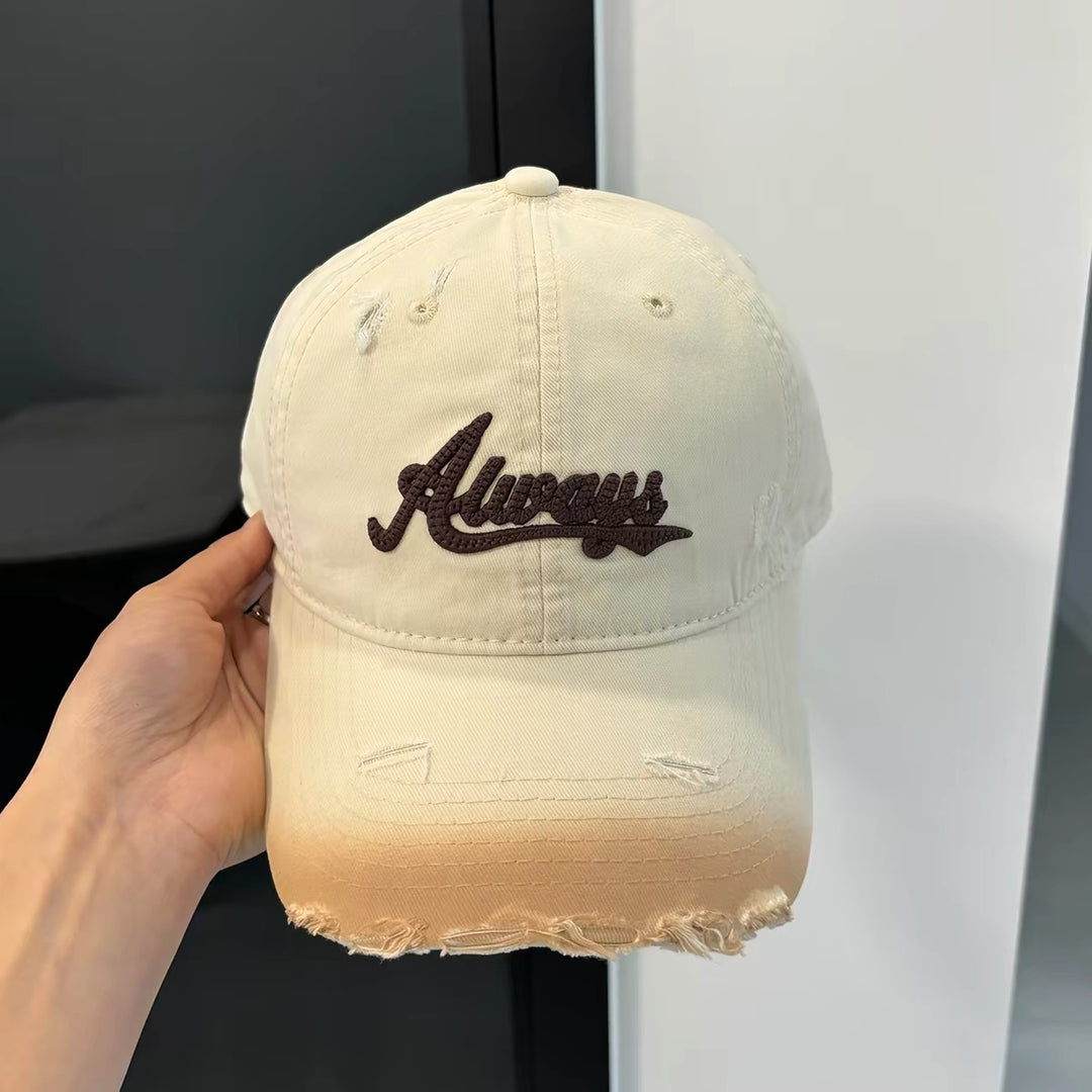 Distressed Casual Adjustable Denim Cap