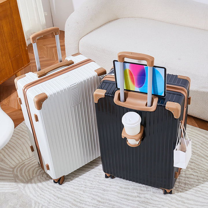 Unisex Textured Multi-Functional Hard-Shell Luggage Bowlift